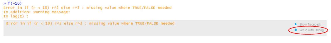 Rerun with debug button in RStudio